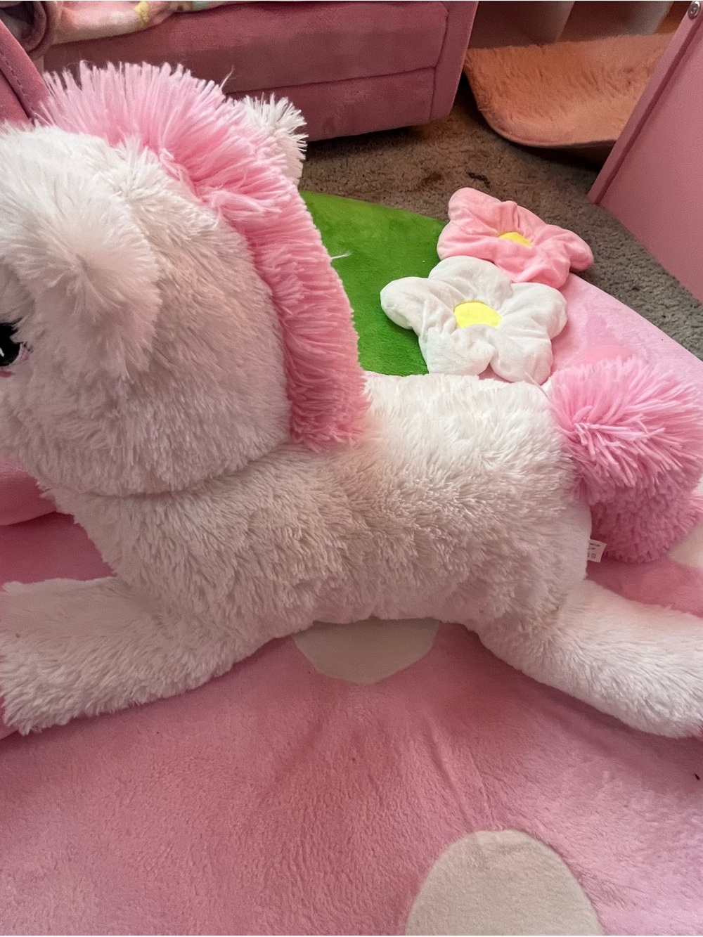 Plush Pink Unicorn Small Pet Bed & Toy by